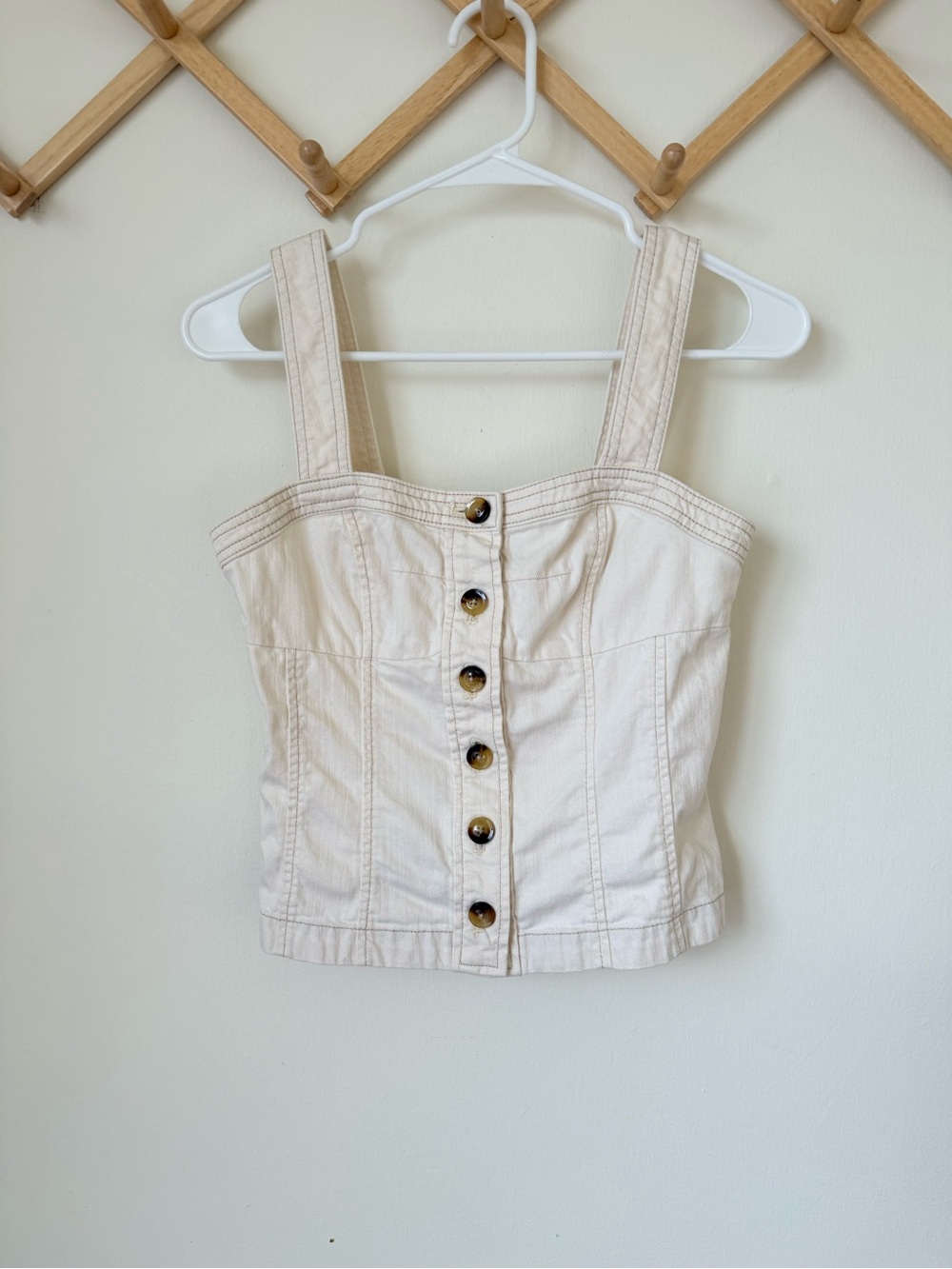 Anthropologie Pilcro corset denim top
